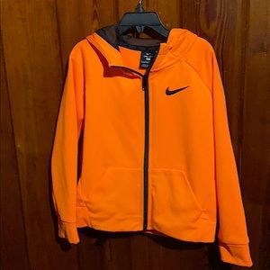 Nike Blaze Orange/Black Zip-Front Hoodie